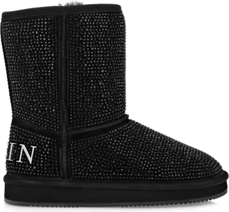 Philipp Plein crystal-embellished boots - women - Suede - 37 - Black
