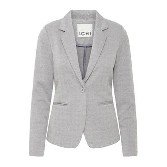 Ichi Jacquard Blazer Jacket Sharkskin Herringbone - female - ICHI - Blazers - Gray - XS - Jackets