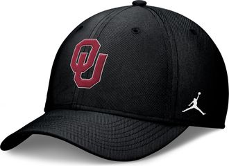 Nike Jordan Mens Oklahoma Classic Jordan Brand Dri-FIT College Hat in Black | JC3A00AOKN-RY6