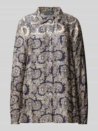 Mos Mosh Regular Fit Hemdbluse aus Viskose mit Kenktragen Modell Eike in Marine, Gr&ouml;&szlig;e S