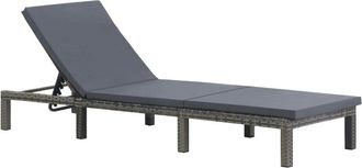 vidaXL Sun Lounger with Cushion Poly Rattan Anthracite, 47752