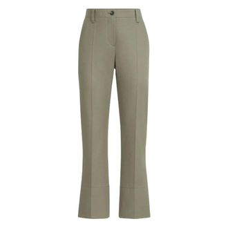 Brunello Cucinelli Broeken, Dames, Groen, S, Katoen, Kickflare Cigarette Broek
