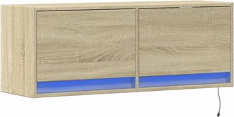 vidaXL Vidaxl - tv Wall Cabinet with led Lights Sonoma Oak 100x31x35 cm