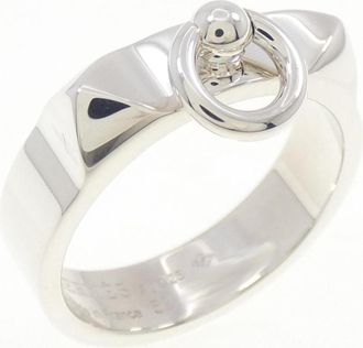 Herm&egrave;s Collier De Chien Silver 925 Band Ring (Pre-Owned)