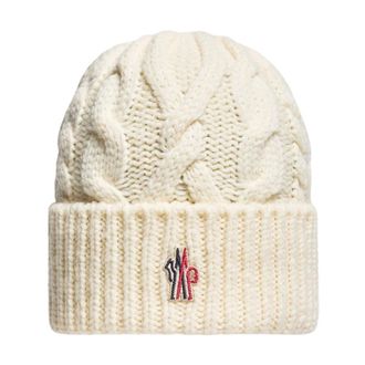 Moncler Berretto Tricot Beanie - Accessories - Mujer - Blanco - ONE SIZE
