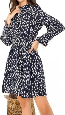 THML Clothing Starlit Whispers Dress In Navy/white