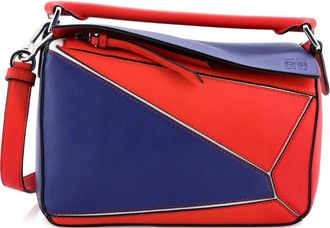 Loewe Puzzle Bag kleine leren tas - Blauw