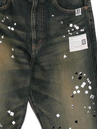 Miharayasuhiro crystal-embellished jeans - Blue