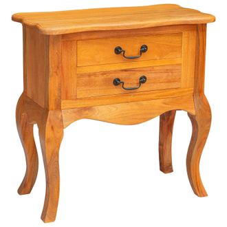vidaXL Mesa Lateral Natural 60,5 X 30 X 61 Cm Madera De Caoba S&oacute;lida Vidaxl