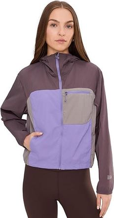 Mountain Hardwear Wind Veiltm Hooded Jacket Womens Clothing Purple Sage/Harbor Violet/Approaching : XS, Nylon