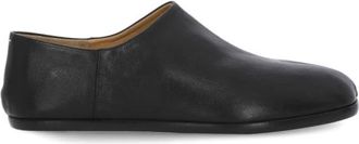 Maison Margiela Zwarte Tabi Teen Leren Lage Schoenen - Dames - Loafers - Zwart - 36 1/2 EU - Schoenen