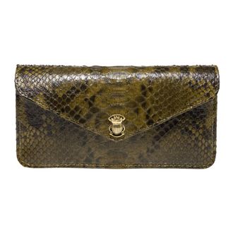 CLARIS VIROT Monedero de piel de pit&oacute;n - Bags - Mujer - Verde - ONE SIZE