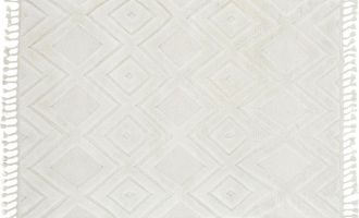 VE DESIGN Design Teppich Dahlia aus Wolle, Ecru