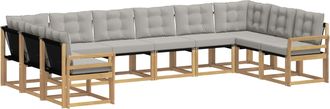 vidaXL Conjunto De Sof&aacute;s De Exterior 10 Uds. Blanco Y Gris Claro Vidaxl