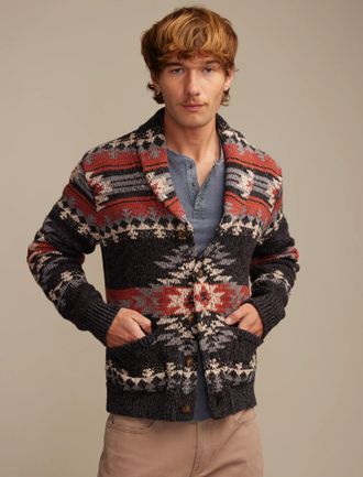 Lucky Brand Mens Shawl Collar Cardigan