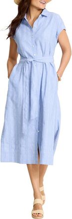 Tommy Bahama Summer Isle Linen & Cotton Midi Shirtdress in French Blue at Nordstrom, Size X-Small