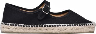 Castaner Black Rope Wedge Fabric Espadrilles