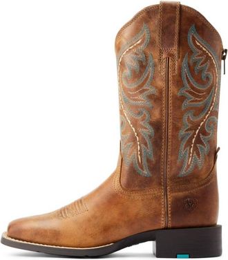 Ariat Womens Round Up Zip Back Boot In Desert Sand