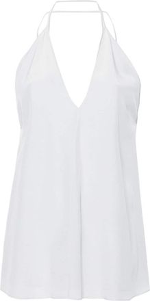 Toteme Double-Halter silk top - women - Silk - 38 - Grey