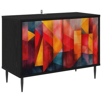 vidaXL Mueble De Tv Heesch 69 X 33 X 50,5 Cm Roble Negro Vidaxl