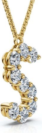 Pompeii3 1Ct Diamond Initial S Pendant 14k Gold 18 Necklace Lab Grown 5/8 Tall