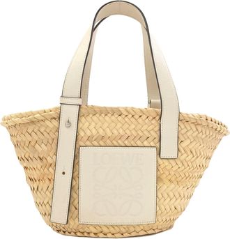 Loewe White Leather Basket Tote Bag (Pre-Owned)