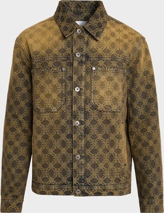 Off-white Arrow Monogram Denim Jacquard Skate Jacket