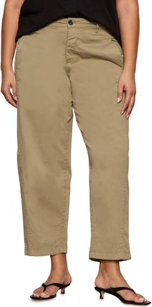 Sanctuary Cruiser Stretch Cotton Crop Pants in Covert Green at Nordstrom, Size 14W