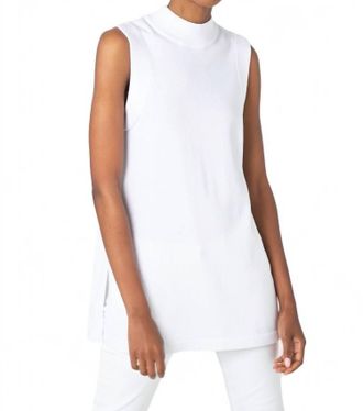 Kinross Cashmere Sleeveless Mock Tunic In White