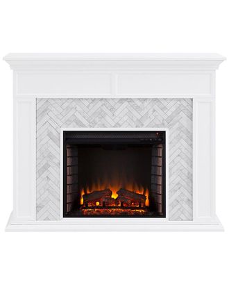SEI Furniture Sei Furniture Torlington Marble Tiled Fireplace