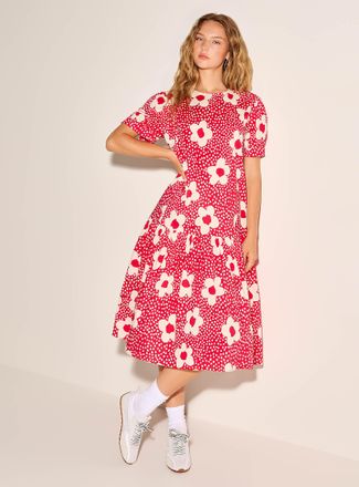 Icone Womens Tiered floral-print midi dress