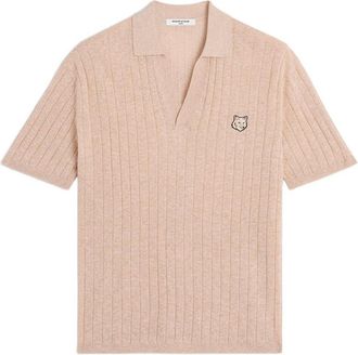 Maison Kitsun&eacute; Beige Shirt Collar Polos