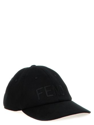 Fendi Logo-Embroidered Cotton Baseball Cap - Black