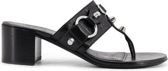 Balenciaga City Tong Leather Heeled Sandals