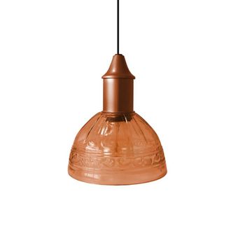 Tosel Suspensi&oacute;n campana metal vidrio naranja D16 cm