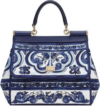 Dolce & Gabbana Mini Sicily Tote Bag - Womens - Cotton/Calf Leather