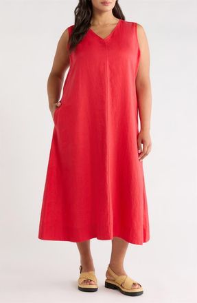 Eileen Fisher Sleeveless Linen Dress in Grenadine at Nordstrom, Size 3 X