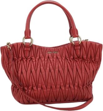 Miu Miu Pre-owned Handbag - Dames - Vintage Handtas - Rood - ONE Size - Leer - Vintage