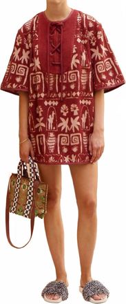 Alemais Maya Mini Coverup Mini Dress In Rust