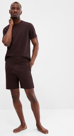 BOSS Mens Solid waffle pyjama short