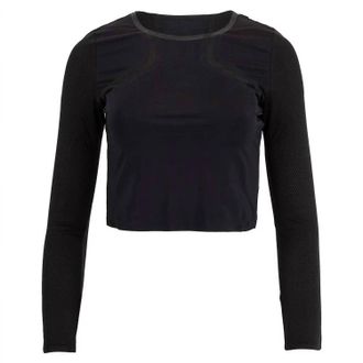Fila Womens Uplift Long Sleeve Performance Crop Top In Black