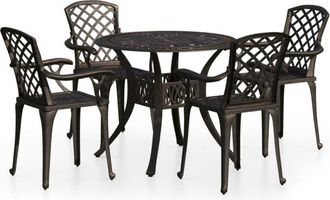 vidaXL vidaXL 5 Piece Bistro Set Cast Aluminium Bronze