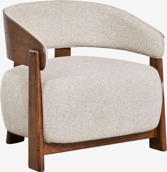 Sklum Pack De 2 Sillones En Madera De Roble Tapizados Olea Sklum