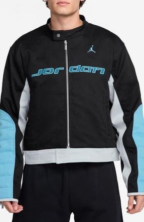 Nike Motosport Colorblock Jacket in 011 Black/blchll at Nordstrom Rack, Size Xx-Large