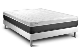 VITALIT Somier blanco + colch&oacute;n con espuma viscoel&aacute;stica 160 x 200