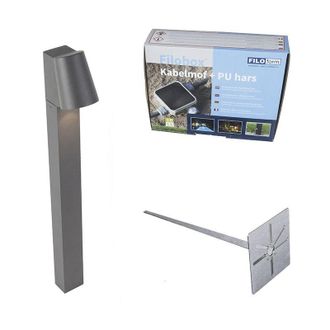 QAZQA Qazqa Moderno L&aacute;mpara De Pie Para Exterior Antracita Con Led - Uma Aluminio /vidrio Alargada Incluye Led Max. 1 X 6 Watt