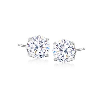 Ross-Simons CZ Stud Earrings in 14kt White Gold
