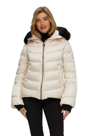 Gorski Apres-Ski Short Jacket With Detachable Toscana Trim in Champagne/black at Nordstrom, Size Large
