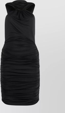 Giuseppe Di Morabito draped dress with gathered sides and hooded design