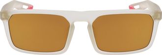 Nike NV03 55mm Rectangular Sunglasses in Matte Bone/Bronze Mirror at Nordstrom Rack